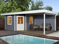Weka Gartenhaus Designhaus 213 B Gr.1, 5-Eck, grau, 541 x 238 cm