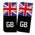 2 x Kennzeichen Sticker passgenau für EU Feld 11x5cm Design Aufkleber für Nummernschild Folie KFZ Schwarz oder mit Fahne waschstraßenfest R167 (27 Vereinigtes Königreich, Mit Flagge)