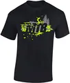 Baddery Fahrrad T-Shirt Kinder - „MTB“ - Mountainbike & Downhill Motiv - Shirt für Jungen & Mädchen (Black Opal 158/164)
