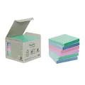 3M Recycling Notes 6541GB – Selbstklebende Haftnotizzettel aus Recycling Papier in 76 x 76 mm – 6 Notizblöcke quadratisch à 100 Blatt in 6 Farben