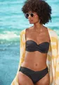 s.Oliver Bandeau-Bikini-Top "Spain", in unifarben mit Wickeloptik, Gr. 34 - Cup E, schwarz Cup E