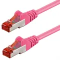 Netzwerkkabel Cat.6 magenta 3m S/FTP PiMF 250MHz DSL LAN Patch-Kabel 1:1