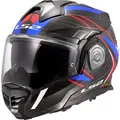 LS2 FF901 Advant X Carbon Future II, Modularhelm - Schwarz/Weiß/Blau/Rot - XS