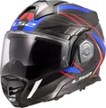 LS2 Motorradhelm FF901 Advant X Carbon Future II Klapphelm, vorbereitet für Kommunikationssystem,Notfallsystem-Polsterung (EQ