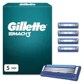 Gillette Mach 3 Turbo Klingen Herren, 5 Original Rasierklingen, Blau - Ersatzklingen Männer für Nassrasierer mit Gleitstreifen für Ein Sanftes Gleiten Und Klingenbeschichtung