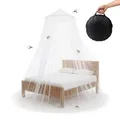 Relaxdays Moskitonetz Bett, HxD: 250 x 60 cm, XXL Mückennetz für Einzel- & Doppelbett, zuhause, Reisen, mit Tasche, weiß