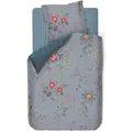 Pip Studio Bettwäsche Fleur Grandeur aus 100% Baumwolle Perkal mit Blumenmuster und Wendeoptik, Blau, 135 x 200 cm