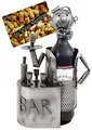BRUBAKER Weinflaschenhalter Barkeeper Flaschenhalter, (inklusive Grußkarte), Metall Skulptur, Wein Geschenk