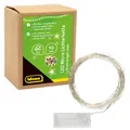 Idena 31114 - LED Micro Lichterkette mit 10 LEDs in Warmweiß, 6 Stunden Timer Funktion, batteriebetrieben, ca. 1,2 m lang, Deko für Innen, zum Basteln, als Party Deko, Weihnachtsdeko, zur Hochzeit