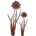 UNUS Gartenstecker Agapantus 2er Set Gartendeko Rostoptik, Roststecker Rost Deko für Garten Terrasse Balkon Blumentopf