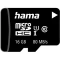 Hama microSDHC 16GB +Adapter/Mobile (16 GB, microSDHC, U1, UHS-I) (00124138)