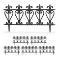 Relaxdays Beeteinfassung, 6er Set, Kunststoff, HxB: je 32,5 x 61 cm, Beetumrandung Garten, Zierzaun zum Stecken, schwarz