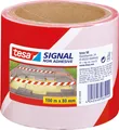 tesa Signal Absperrband, nicht klebend, rot / weiß