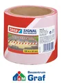 tesa Signalband Absperrband Flatterband Warnband rot/weiß 100 m x 80 mm /#870738
