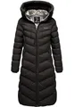 REPUBLIX Damen Gefütterte Winter Jacke Mantel Parka mit großer Kapuze RJ-8025 Schwarz XS