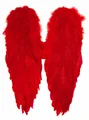 Teufel Feder Flügel Rot - Faschings Kostüm Flügel - Imposante Federflügel für