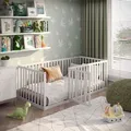 CADANI Teso Kinderbett 90x200 cm – Bodenbett & Laufgitter, nach EN 12227, Montessori Bett mit Tür & Rausfallschutz, 6 Varianten, Massivholz Kief...