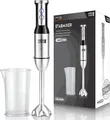 LEBENLANG 1000W Stabmixer Edelstahl - Mit Spritzschutz und 8 Stufen Pürierstab