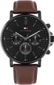 Tommy Hilfiger Multifunktionsuhr TYSON 1710704, Quarzuhr, Armbanduhr, Herrenuhr, Lederarmband, analog