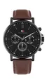 Tommy Hilfiger Multi Zifferblatt Quarz Uhr für Herren mit Braunes Lederarmband - 1710704