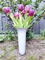 Bodenvase Grabvase Steckvase für Friedhof hellgrau frostsicher Outdoor Vase