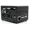 KKSB Gehäuse für Raspberry Pi 5 , passend für IQaudio DAC+ / Pro, Aluminium, eloxiert, schwarz
