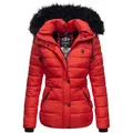 NAVAHOO Damen Modische Winterjacke Steppjacke mit Kunstpelz Kapuze Zuckerbiene