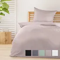 Beautissu 2tlg Seersucker Bettwäsche 155x220 cm Sommer & Kopfkissen Bezug 80x80 cm – Bügelfrei Bettwäsche-Sets Bettbezug Sommerbettwäsche 155x220 – Hautfreundlich Bettwaren & Bettwäsche Taupe – Meline