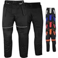 Motorradhose Herren mit 2CE Protektoren - Winddicht Biker Quad textil Hosen - Wash- & Abnehmbar Thermo-Futter, Kombi-Reißverschluss, Elastischer Bund - aus 4 Schichten & 2 Zipper Taschen Schwarz - 58