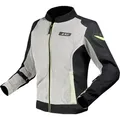 LS2 Airy Evo, Textiljacke Damen - Hellgrau/Schwarz/Neon-Gelb - L
