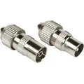 Koax-Set, Metall, Stecker/Kupplung, schraubbar (00205211) - Silber