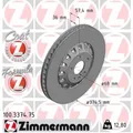ZIMMERMANN 2x Bremsscheibe vorne Ø374.5 mm für VW Touareg CR7 3.0 TDI Audi A6