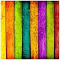 Wallario Möbelfolie Buntes Holz - bunte Streifen mit Farbe und Holzstruktur gelb