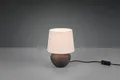 Reality Leuchten Schreibtischlampe Lou, ohne Leuchtmittel, Nachttischlampe, Tischlampe, Keramik braun, Stoffschirm Beige