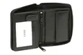 LEAS Reißverschlussbörse mit RFID Schutz Echt-Leder, schwarz - 13x10cm (LxB) Zipper-Series