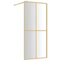 vidaXL Duschwand, Duschrückwand für Begehbare Dusche, Duschabtrennung aus Sicherheitsglas, Duschtrennwand Duschkabine, ESG Klarglas Golden