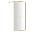 vidaXL Duschwand, Duschabtrennung für Begehbare Dusche mit ESG Klarglas Golden 80x195cm