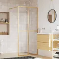 vidaXL Duschwand für Begehbare Dusche mit ESG Klarglas Golden 80x195cm