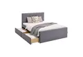 Homestyle4u Bettschubkasten Bettkasten Bett Schublade 2er Set Bettauszug Grau Stoffbezug (2er Set, 2x Bettkasten), B/H/T 99 x 26 x 43 cm, Stauraum
