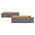 Bettkasten Schubkasten mit Rollen 2er Set Bettschublade Auszug Grau Homestyle4u