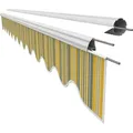 Leudus Markisen Volant für 4m Markisen Markisenbespannung Sonnenschutz Ersatzstoffe Sonnenmarkise fertig genäht (3,83x0.21m, SPD035) - Gelb/Grau