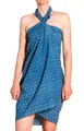 PANASIAM Sarong Pareo Baumwolle Indigo Bikini Cover-up oder Wickeltuch Strandtuch, Baumwolle, auch als Schal oder großes Halstuch oder Schultertuch tragbar Überwurf