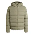 adidas Winter-Daunenjacke Helionic Stretch Hooded (wasserabweisend) olivegrün Herren, Größe: L