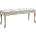 Homcom Polsterbank, Beige, Kunststoff, 40x48x110 cm, Wohnzimmer, Hocker, Sitzhocker