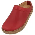 Haflinger Travel Classic Eleganter Clog aus Leder mit Korkfußbett und Gummisohle Hausschuh rot 44 EU
