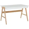 BELIANI Schreibtisch Weiß mit Braun 120 x 70 cm 2 Schubladen Modernes Design - Weiß/Braun