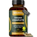 KUINEA® Vitamin B12 Vegan - Multivitamin mit ausgewählten B-Vitaminen B2, B6, B9 Folsäure - Mit D3, K2, Eisen, Zink, Jod, Selen & Kalium - 120 Kapseln für 4 Monate Nahrungsergänzungsmittel für Veganer