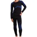 Gomati Thermohose Kinder Thermo Unterwäsche Set - Seamless Funktionswäsche blau|schwarz 146-152