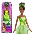 Mattel DISNEY Prinzessin Tiana - Bewegliche Puppe mit glitzerndem Outfit und Accessoires, inspiriert vom Film Küss den Frosch, für Kinder ab 3 Jahren, HLW04