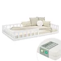 Holzbett 120x200 Kinderbett mit Lattenrost & Matratze Rausfallschutz Homestyle4u